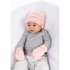 image:imageFunky Junque Newborn Baby Knit Beanie amp Fleece Mittens Set  Warm Winter Essentials2 Pack 1 Ivory  1 Pale Pink