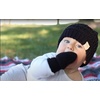 image:imageFunky Junque Newborn Baby Knit Beanie amp Fleece Mittens Set  Warm Winter Essentials3 Pack 1 Black  1 Ivory  1 Heather Grey