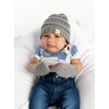 image:imageFunky Junque Newborn Baby Knit Beanie amp Fleece Mittens Set  Warm Winter Essentials3 Pack 1 Black  1 Ivory  1 Heather Grey