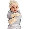 image:imageFunky Junque Newborn Baby Knit Beanie amp Fleece Mittens Set  Warm Winter Essentials3 Pack 1 Navy  1 Red  1 Beige