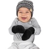 image:imageFunky Junque Newborn Baby Knit Beanie amp Fleece Mittens Set  Warm Winter EssentialsBeanie BlackGrey 31  Mittens Black