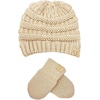 image:imageFunky Junque Newborn Baby Knit Beanie amp Fleece Mittens Set  Warm Winter EssentialsBeige