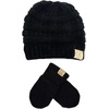 image:imageFunky Junque Newborn Baby Knit Beanie amp Fleece Mittens Set  Warm Winter EssentialsBlack