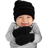 image:imageFunky Junque Newborn Baby Knit Beanie amp Fleece Mittens Set  Warm Winter EssentialsBlack