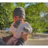 image:imageFunky Junque Newborn Baby Knit Beanie amp Fleece Mittens Set  Warm Winter EssentialsHeather Grey Sueded Patch