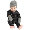 image:imageFunky Junque Newborn Baby Knit Beanie amp Fleece Mittens Set  Warm Winter EssentialsHeather Grey Sueded Patch