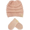 image:imageFunky Junque Newborn Baby Knit Beanie amp Fleece Mittens Set  Warm Winter EssentialsIndi Pink