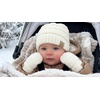 image:imageFunky Junque Newborn Baby Knit Beanie amp Fleece Mittens Set  Warm Winter EssentialsIvory