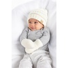 image:imageFunky Junque Newborn Baby Knit Beanie amp Fleece Mittens Set  Warm Winter EssentialsIvory