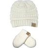 image:imageFunky Junque Newborn Baby Knit Beanie amp Fleece Mittens Set  Warm Winter EssentialsIvory