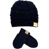 image:imageFunky Junque Newborn Baby Knit Beanie amp Fleece Mittens Set  Warm Winter EssentialsNavy