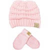 image:imageFunky Junque Newborn Baby Knit Beanie amp Fleece Mittens Set  Warm Winter EssentialsPale Pink