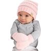 image:imageFunky Junque Newborn Baby Knit Beanie amp Fleece Mittens Set  Warm Winter EssentialsPale Pink