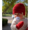 image:imageFunky Junque Newborn Baby Knit Beanie amp Fleece Mittens Set  Warm Winter EssentialsRed