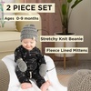 image:imageFunky Junque Newborn Baby Knit Beanie amp Fleece Mittens Set  Warm Winter EssentialsRed