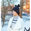 image:imageFunky Junque Ponytail Beanie Hat with Sequin Bow  Warm Stretchy Winter Cap for Women  Winter Neutrals Pastel HuesBlack