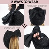 image:imageFunky Junque Ponytail Beanie Hat with Sequin Bow  Warm Stretchy Winter Cap for Women  Winter Neutrals Pastel HuesBlack