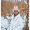 image:imageFunky Junque Ponytail Beanie Hat with Sequin Bow  Warm Stretchy Winter Cap for Women  Winter Neutrals Pastel HuesCamel