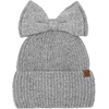 image:imageFunky Junque Ponytail Beanie Hat with Sequin Bow  Warm Stretchy Winter Cap for Women  Winter Neutrals Pastel HuesGrey