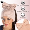 image:imageFunky Junque Ponytail Beanie Hat with Sequin Bow  Warm Stretchy Winter Cap for Women  Winter Neutrals Pastel HuesIndi Pink