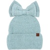 image:imageFunky Junque Ponytail Beanie Hat with Sequin Bow  Warm Stretchy Winter Cap for Women  Winter Neutrals Pastel HuesLight Blue