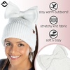 image:imageFunky Junque Ponytail Beanie Hat with Sequin Bow  Warm Stretchy Winter Cap for Women  Winter Neutrals Pastel HuesWhite
