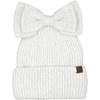 image:imageFunky Junque Ponytail Beanie Hat with Sequin Bow  Warm Stretchy Winter Cap for Women  Winter Neutrals Pastel HuesWhite