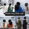image:imageFunky Junque Ponytail Beanie for Women  Criss Cross High Pony Tail Womens Winter Hat Warm Cute Knit Ponyback Beanies2 Pack  Black  Charcoal