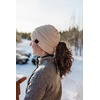 image:imageFunky Junque Ponytail Beanie for Women  Criss Cross High Pony Tail Womens Winter Hat Warm Cute Knit Ponyback BeaniesBeige