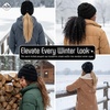 image:imageFunky Junque Ponytail Beanie for Women  Criss Cross High Pony Tail Womens Winter Hat Warm Cute Knit Ponyback BeaniesBlack