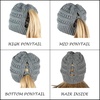 image:imageFunky Junque Ponytail Beanie for Women  Criss Cross High Pony Tail Womens Winter Hat Warm Cute Knit Ponyback BeaniesHeather Grey