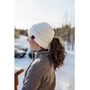 image:imageFunky Junque Ponytail Beanie for Women  Criss Cross High Pony Tail Womens Winter Hat Warm Cute Knit Ponyback BeaniesIvory