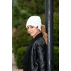 image:imageFunky Junque Ponytail Beanie for Women  Criss Cross High Pony Tail Womens Winter Hat Warm Cute Knit Ponyback BeaniesIvory
