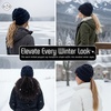 image:imageFunky Junque Ponytail Beanie for Women  Criss Cross High Pony Tail Womens Winter Hat Warm Cute Knit Ponyback BeaniesNavy