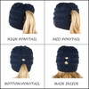 image:imageFunky Junque Ponytail Beanie for Women  Criss Cross High Pony Tail Womens Winter Hat Warm Cute Knit Ponyback BeaniesNavy