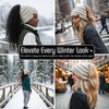 image:imageFunky Junque Ponytail Beanie for Women  Winter Hat Soft Stretch Cable Knit High Pony Tail Womens Running Hats2 Pack  Black  Confetti Oatmeal