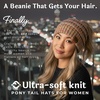 image:imageFunky Junque Ponytail Beanie for Women  Winter Hat Soft Stretch Cable Knit High Pony Tail Womens Running Hats4 Tone Mix  a Yellow  Hot Pink  Turquoise  Pink