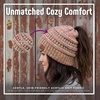 image:imageFunky Junque Ponytail Beanie for Women  Winter Hat Soft Stretch Cable Knit High Pony Tail Womens Running Hats4 Tone Mix  a Yellow  Hot Pink  Turquoise  Pink