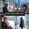 image:imageFunky Junque Ponytail Beanie for Women  Winter Hat Soft Stretch Cable Knit High Pony Tail Womens Running HatsA Galaxy Mix  Smoke Grey