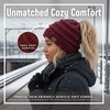 image:imageFunky Junque Ponytail Beanie for Women  Winter Hat Soft Stretch Cable Knit High Pony Tail Womens Running HatsBurgundy