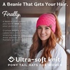 image:imageFunky Junque Ponytail Beanie for Women  Winter Hat Soft Stretch Cable Knit High Pony Tail Womens Running HatsCandy Pink