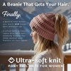 image:imageFunky Junque Ponytail Beanie for Women  Winter Hat Soft Stretch Cable Knit High Pony Tail Womens Running HatsIndi Pink