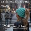 image:imageFunky Junque Ponytail Beanie for Women  Winter Hat Soft Stretch Cable Knit High Pony Tail Womens Running HatsMint