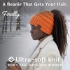 image:imageFunky Junque Ponytail Beanie for Women  Winter Hat Soft Stretch Cable Knit High Pony Tail Womens Running HatsNeon Orange