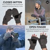 image:imageFunky Junque Premium FleeceLined Convertible Mittens  Warm Winter Knit Gloves  Value Packs Solid Colors Mixed ColorsCharcoal