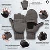 image:imageFunky Junque Premium FleeceLined Convertible Mittens  Warm Winter Knit Gloves  Value Packs Solid Colors Mixed ColorsCharcoal