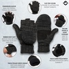 image:imageFunky Junque Premium FleeceLined Convertible Mittens  Warm Winter Knit Gloves  Value Packs Solid Colors Mixed ColorsGreyBlack Mix