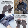 image:imageFunky Junque Premium FleeceLined Convertible Mittens  Warm Winter Knit Gloves  Value Packs Solid Colors Mixed ColorsNavyGrey Mix