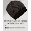 image:imageFunky Junque Satin Lined Beanie  Womens Slouchy Cable Knit Winter Hat Silky Interior Skull Cap Oversized Warm BeaniesBlack