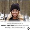 image:imageFunky Junque Satin Lined Beanie  Womens Slouchy Cable Knit Winter Hat Silky Interior Skull Cap Oversized Warm BeaniesBlack